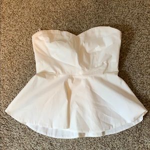 White strapless top